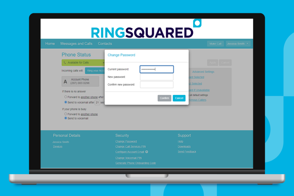 Change Your RingSquared Password