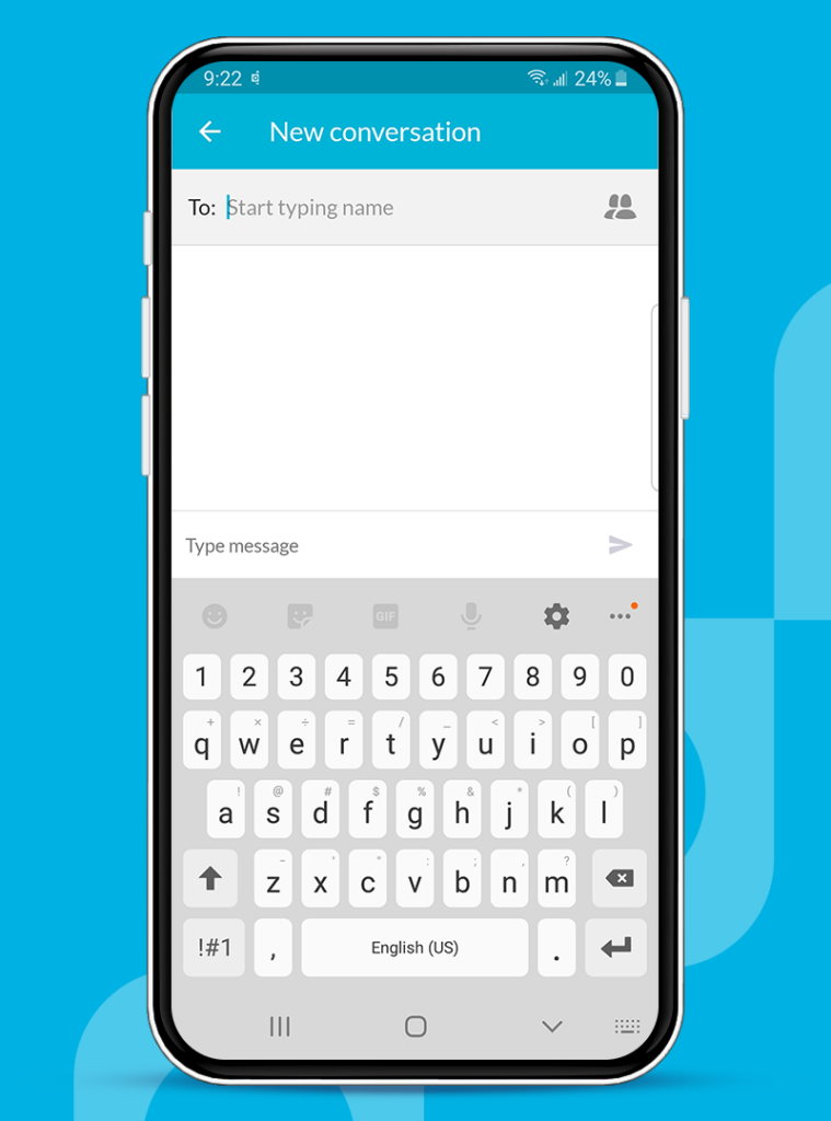 RingSquared Mobile App: Send a New Chat Message